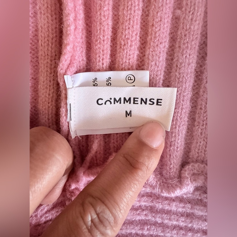 Commense Soft Pink Ribbed Knit Top size M - Picture 2 of 6